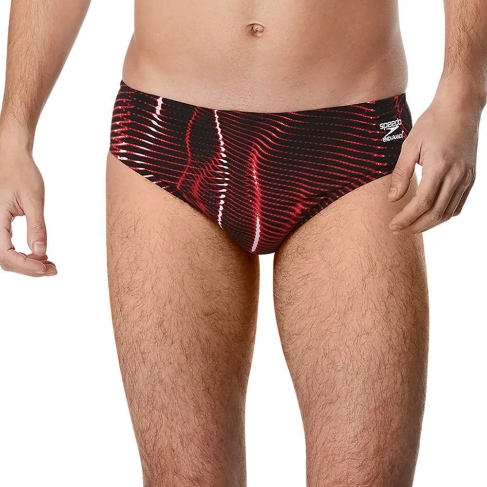 BNWT - Speedo Enurance+, Men's Solar Boom Brief Swimsuit Speedo Red / Sz. 26